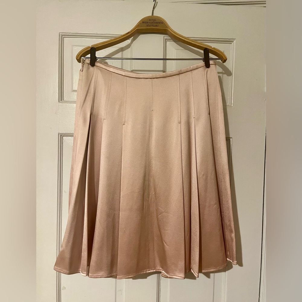 Teri Jon Pale Pink Pleated Skirt